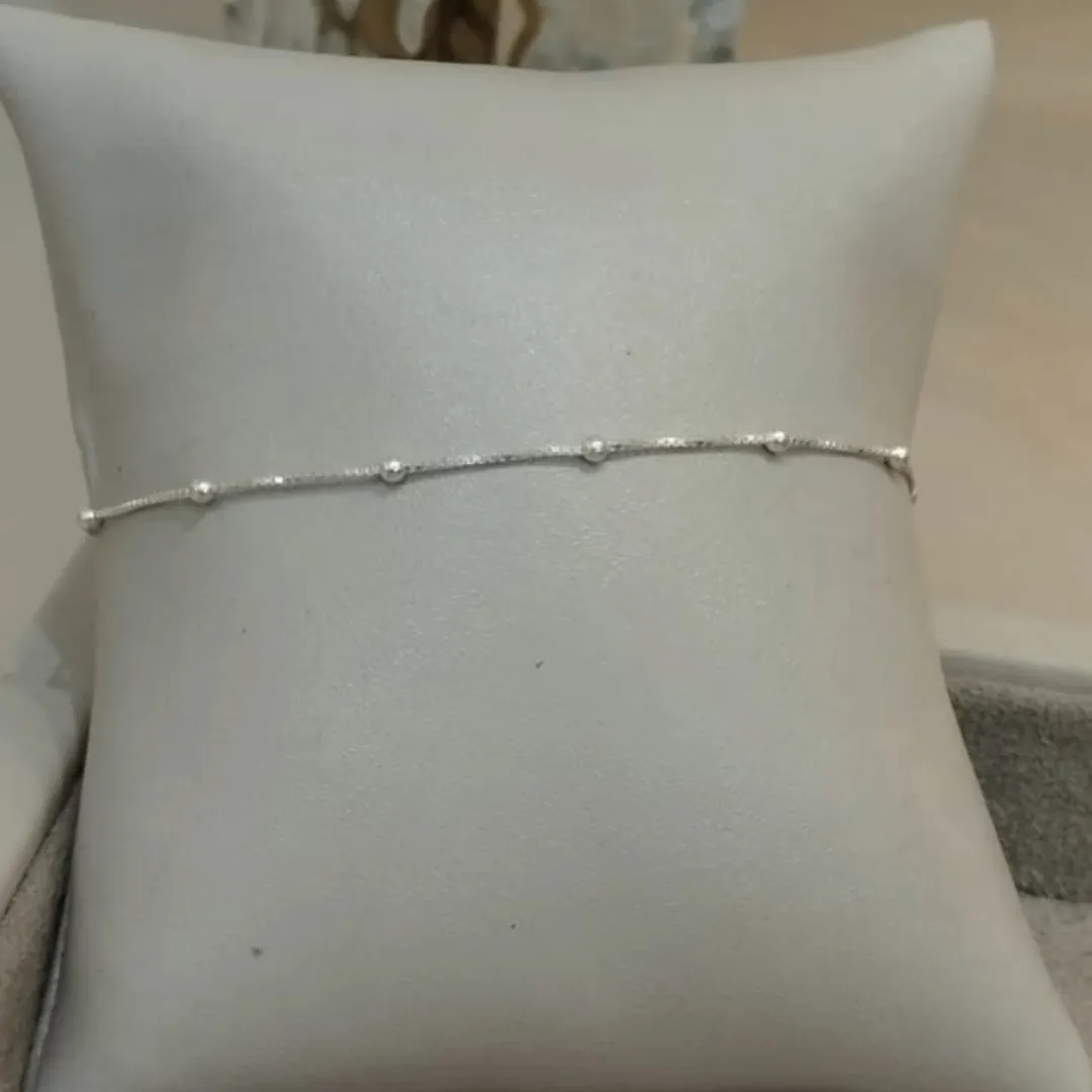 PULSEIRA PRATA VENEZIANA BOLINHAS