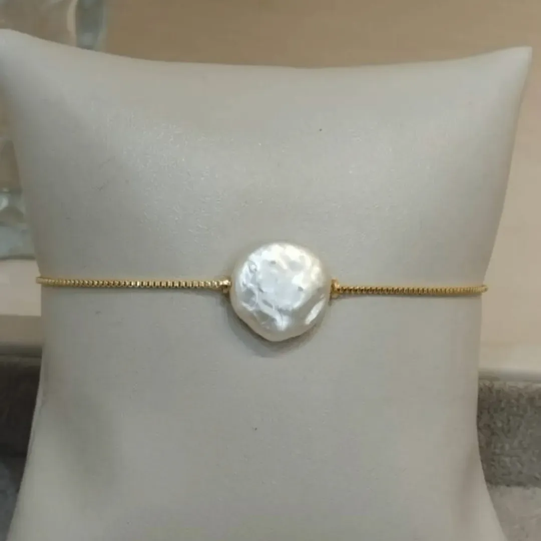 PULSEIRA VENEZIANA PÉROLA MOEDA ÚNICA