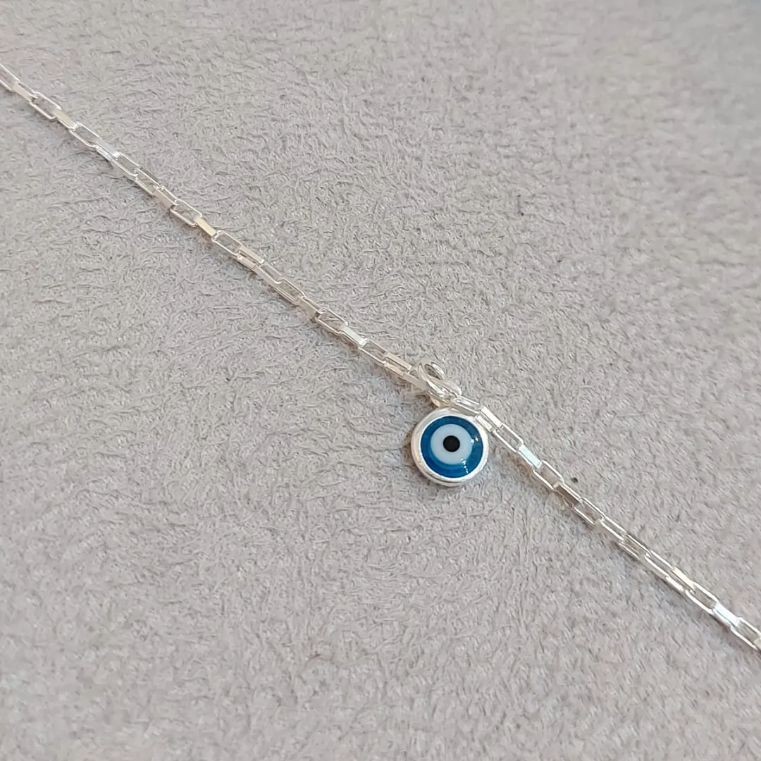 TORNOZELEIRA PRATA CARTIER OLHO GREGO