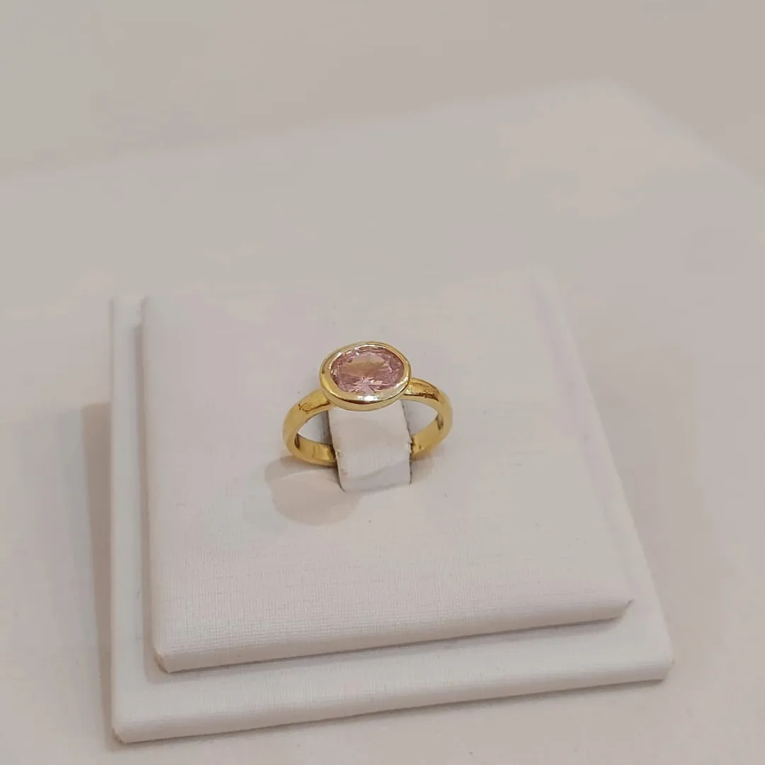 ANEL REGULÁVEL UMA ZIRCONIA ROSA