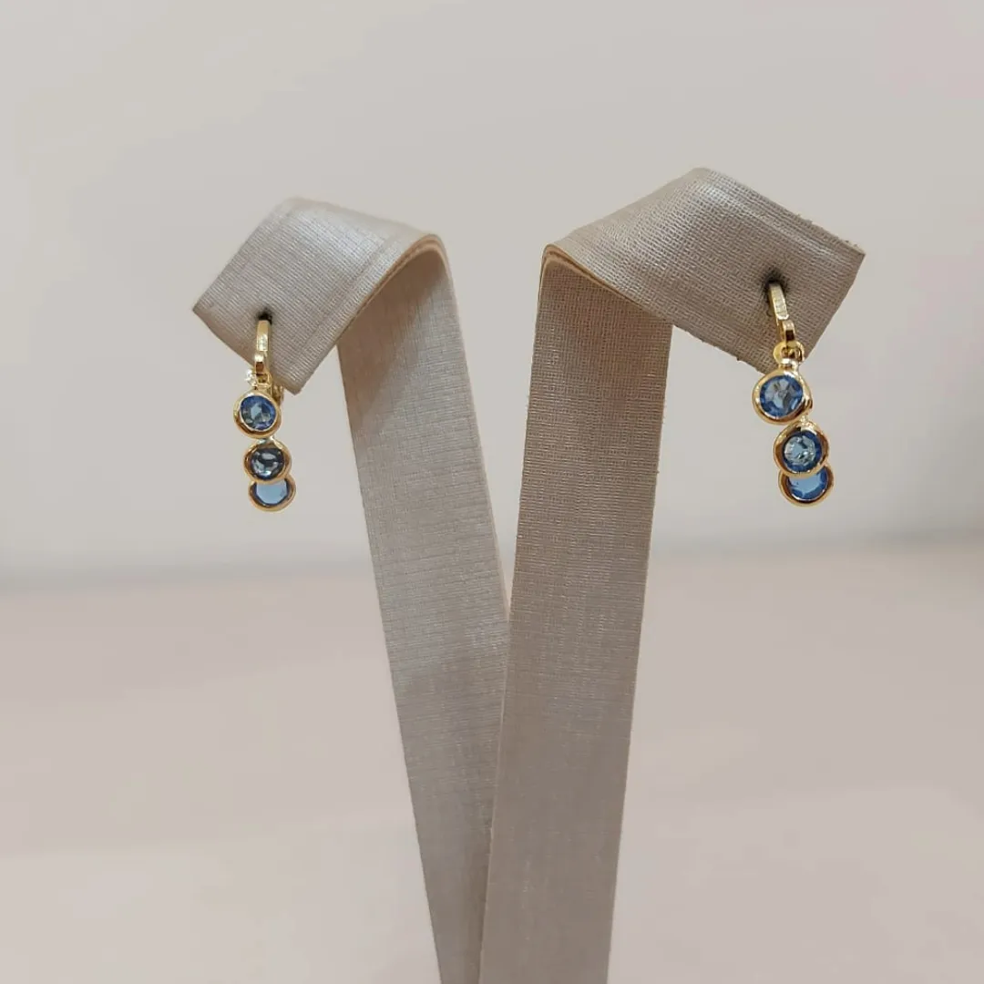 ARGOLA 3 ZIRCÔNIAS AZUIS