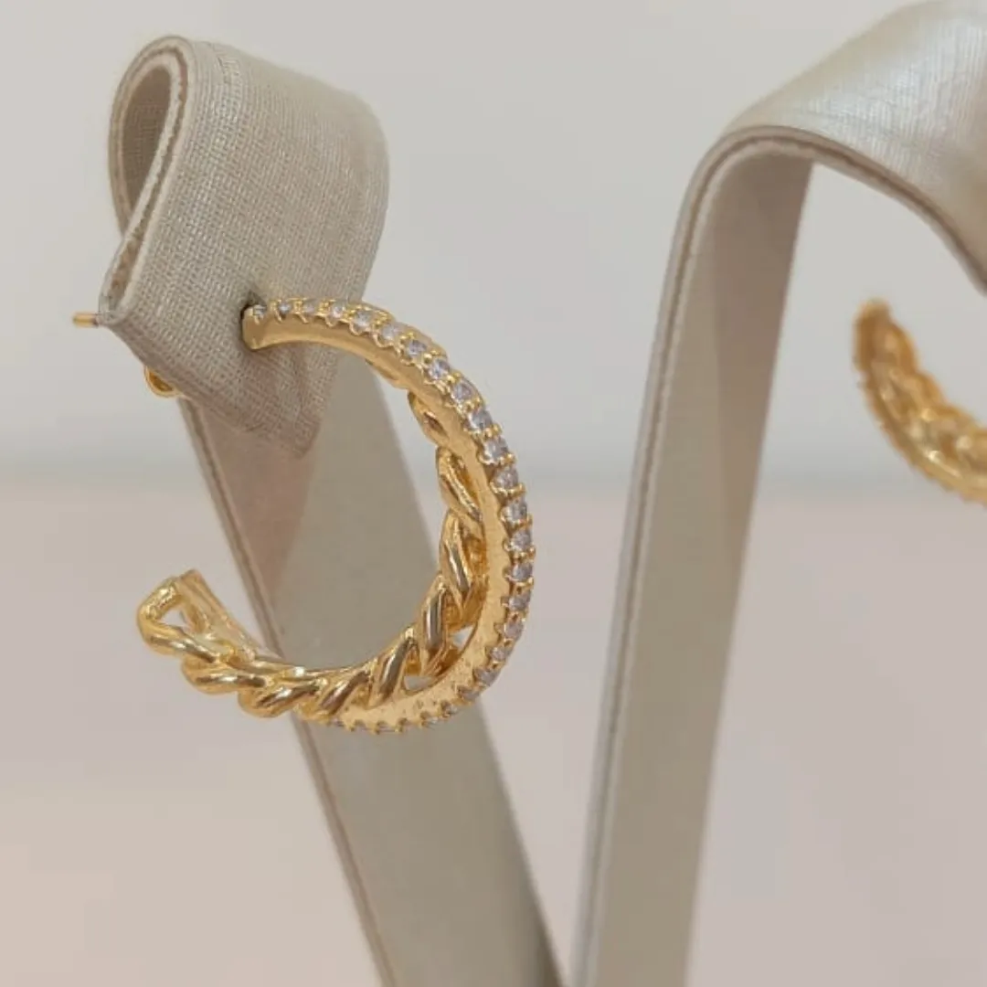 ARGOLA CORRENTE E ZIRCÔNIAS