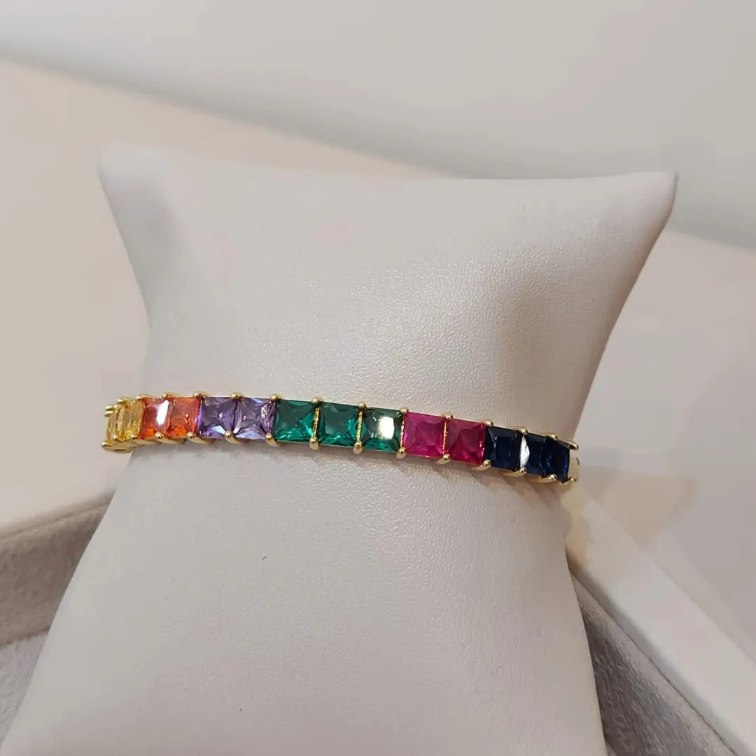 BRACELETE ZIRCONIAS QUADRADAS