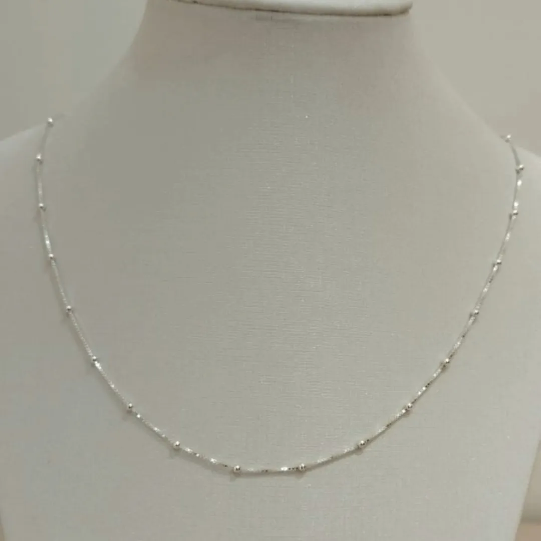 CHOKER PRATA VENEZIANA E BOLINHAS
