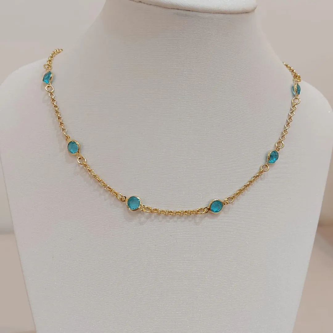 CHOKER ZIRCÔNIAS AZUIS