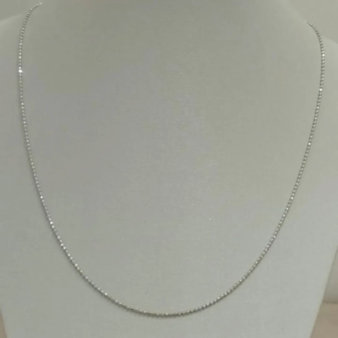 COLAR PRATA BOLINHAS DIAMANTADAS 45CM