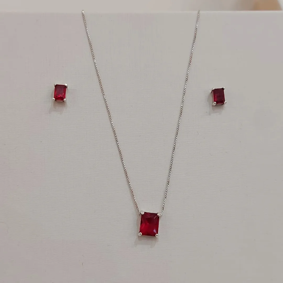 CONJUNTO PRATA RETÂNGULO