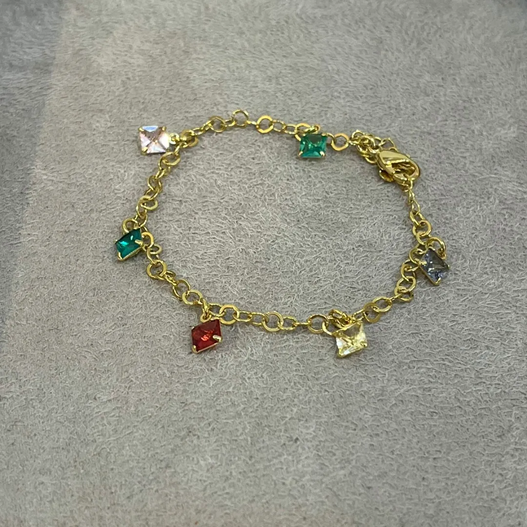 PULSEIRA ELOS ZIRCÔNIAS QUADRADAS COLORS