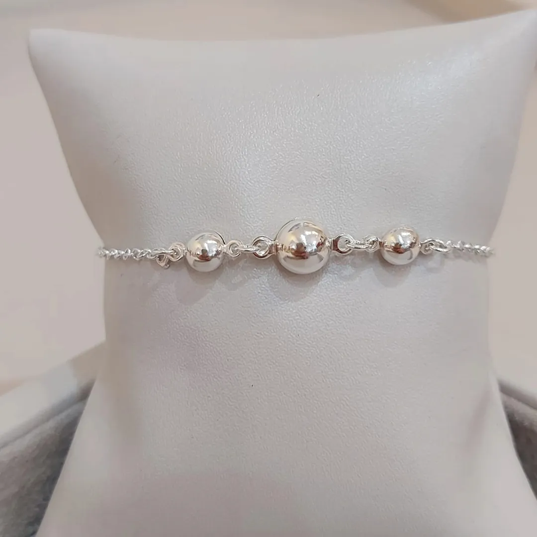 PULSEIRA PRATA 3 BOLAS
