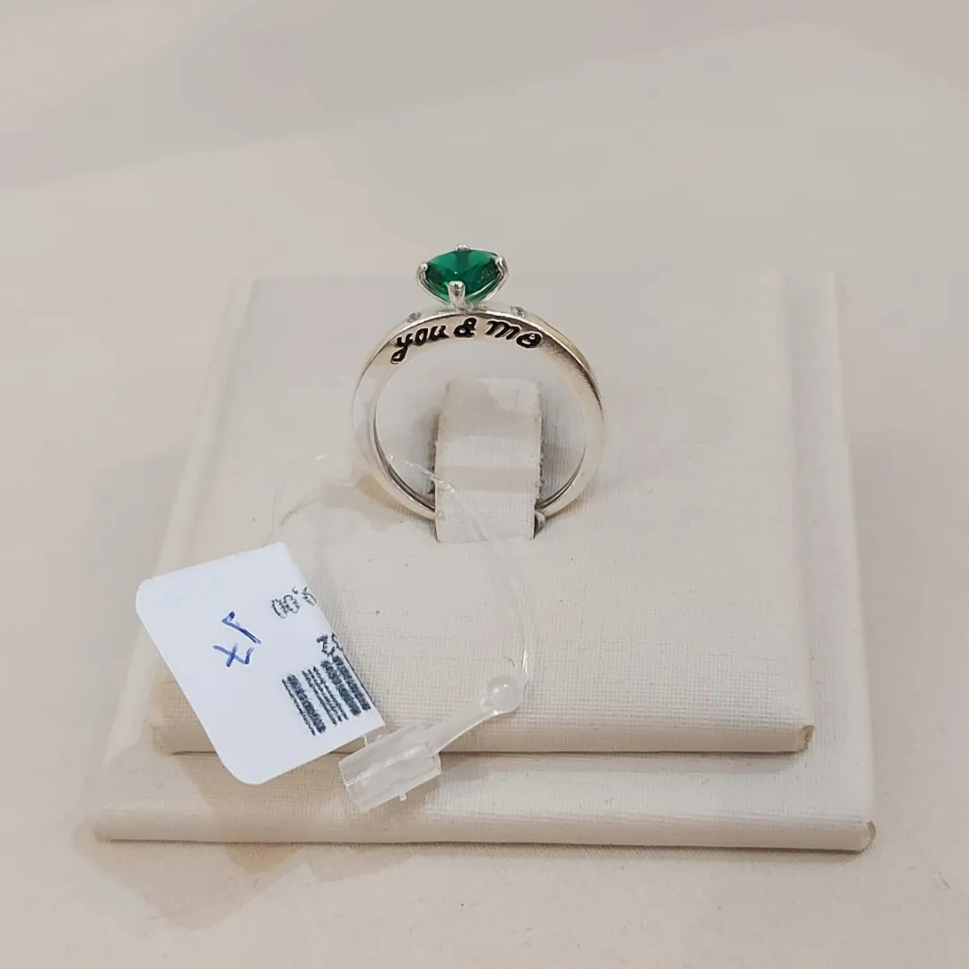 ANEL PRATA YOU & ME VERDE TAMANHO 17