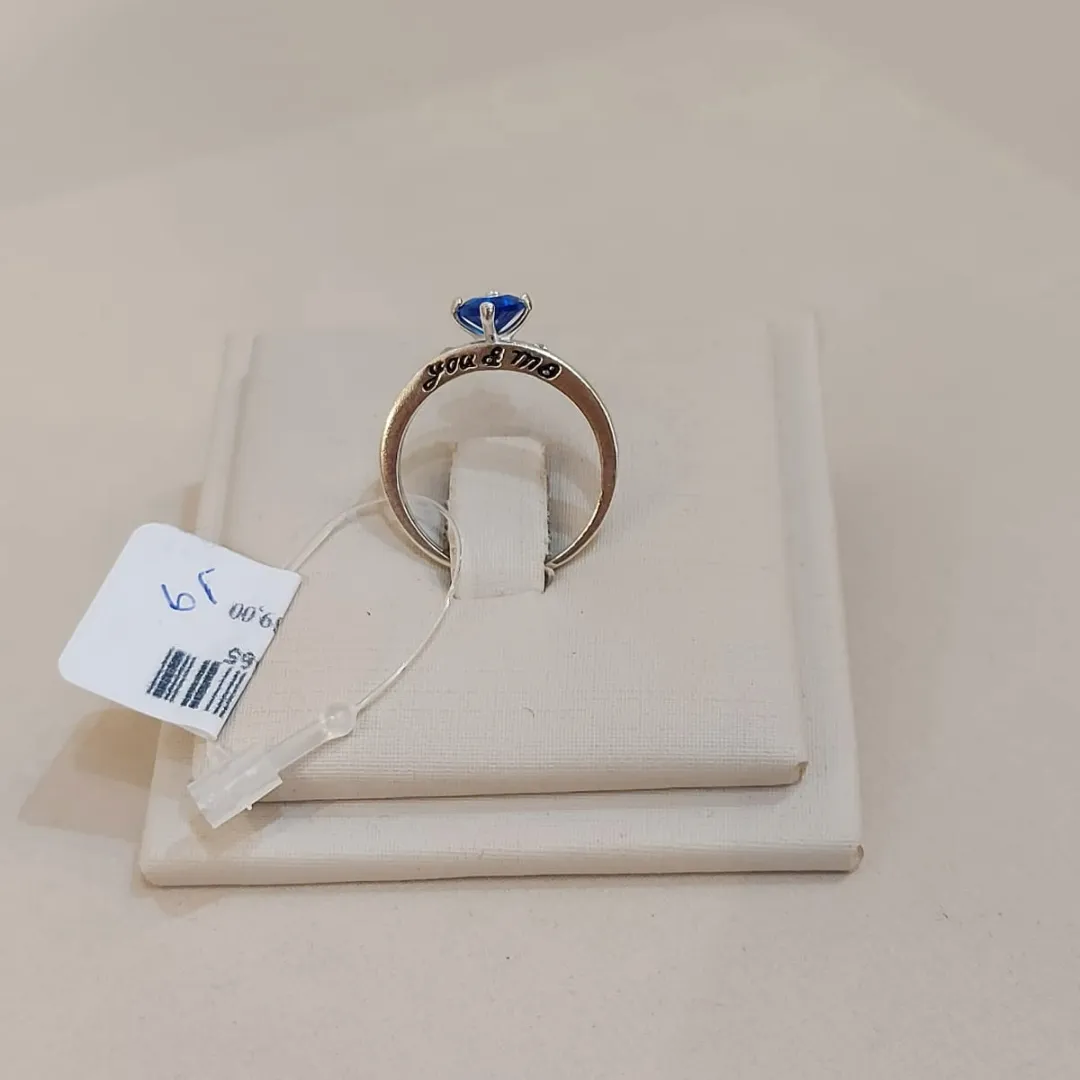 ANEL PRATA YOU & ME AZUL TAMANHO 19
