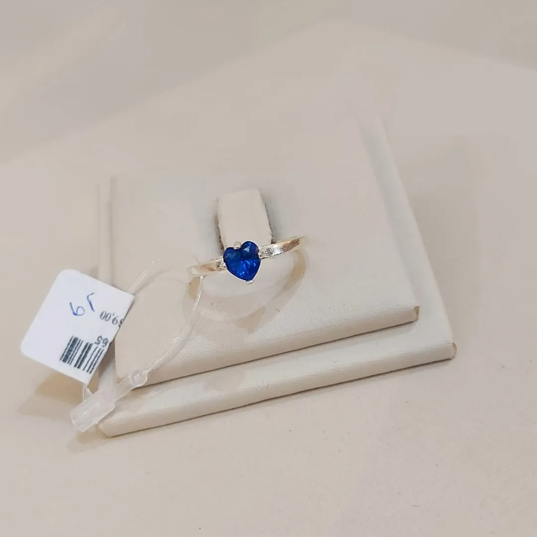 ANEL PRATA YOU & ME AZUL TAMANHO 19