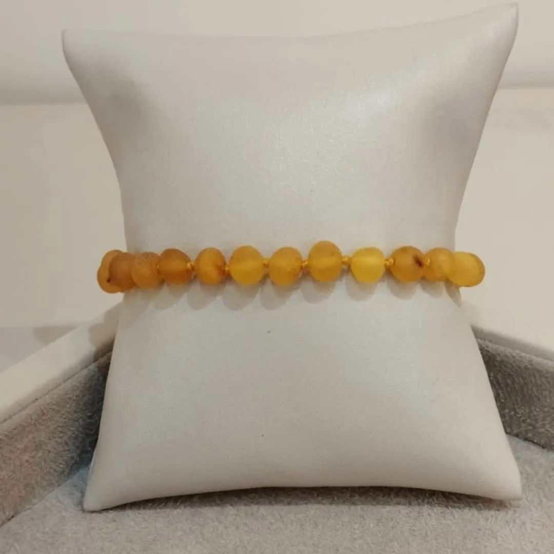 PULSEIRA ÂMBAR REGULÁVEL BARROCO MEL NÃO POLIDO 21CM