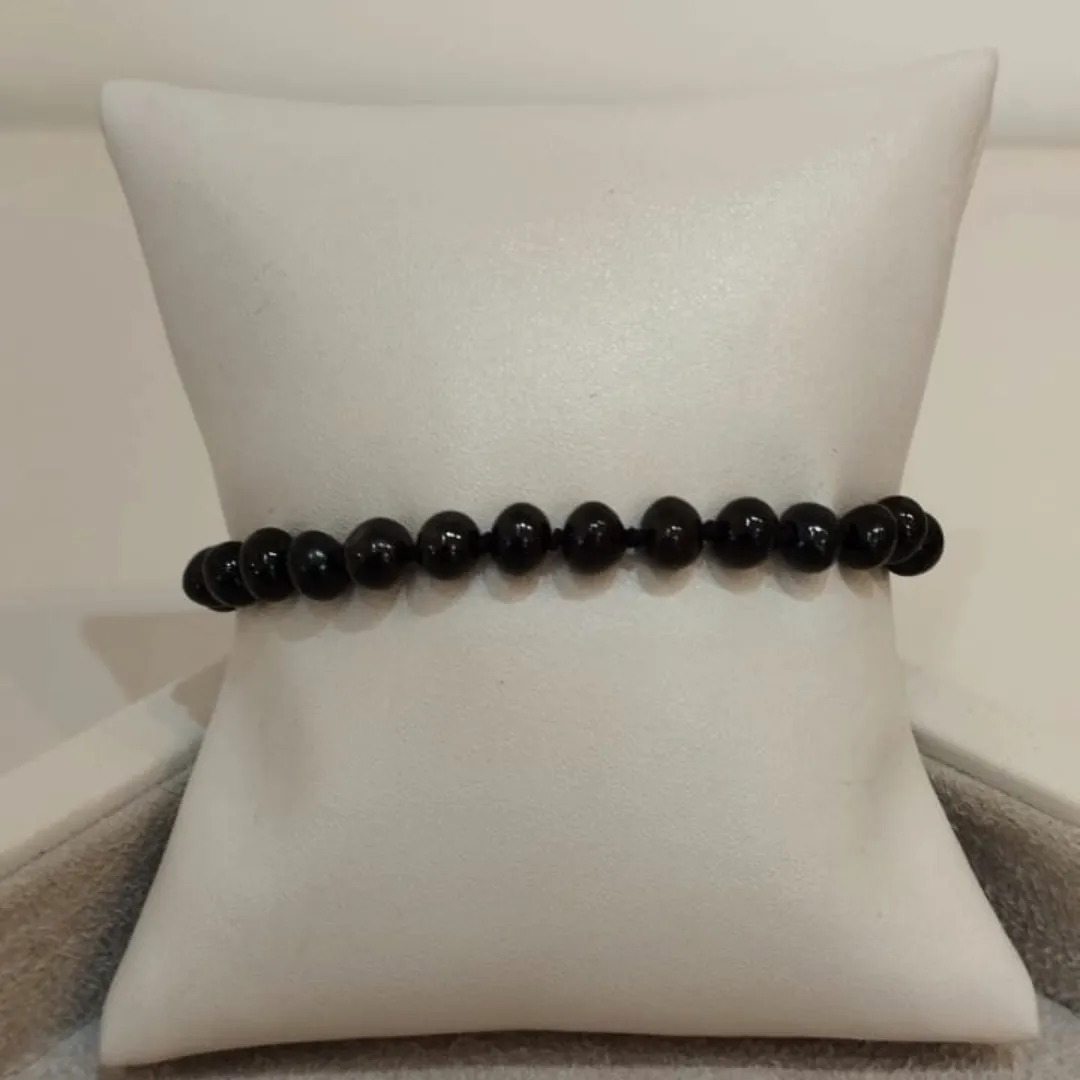 PULSEIRA DE ÂMBAR REGULÁVEL BARROCO CHERRY POLIDO 21CM