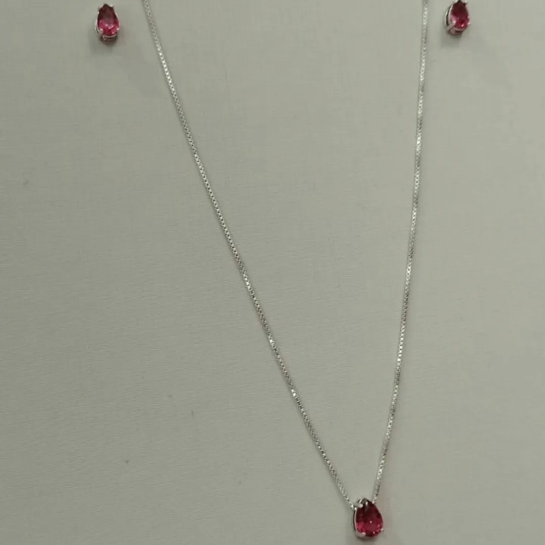 CONJUNTO PRATA GOTA PINK