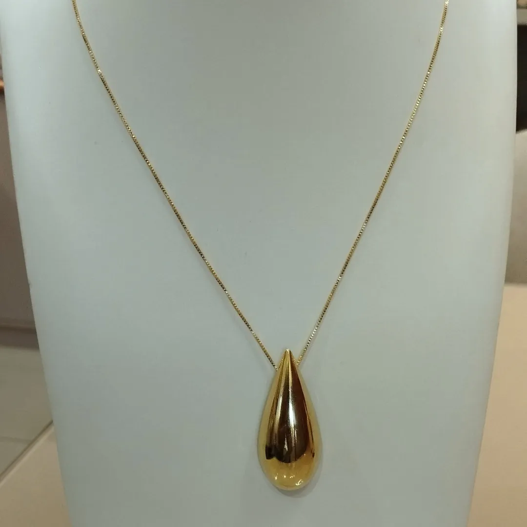 COLAR VENEZIANA COM PINGENTE GOTA ALONGADA
