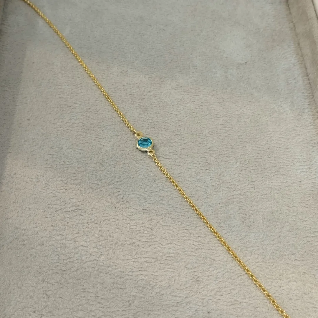 TORNOZELEIRA ZIRCONIA TURQUESA