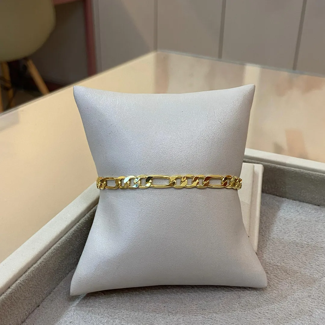 PULSEIRA MASCULINA FÍGARO 3X1 5MM 21CM