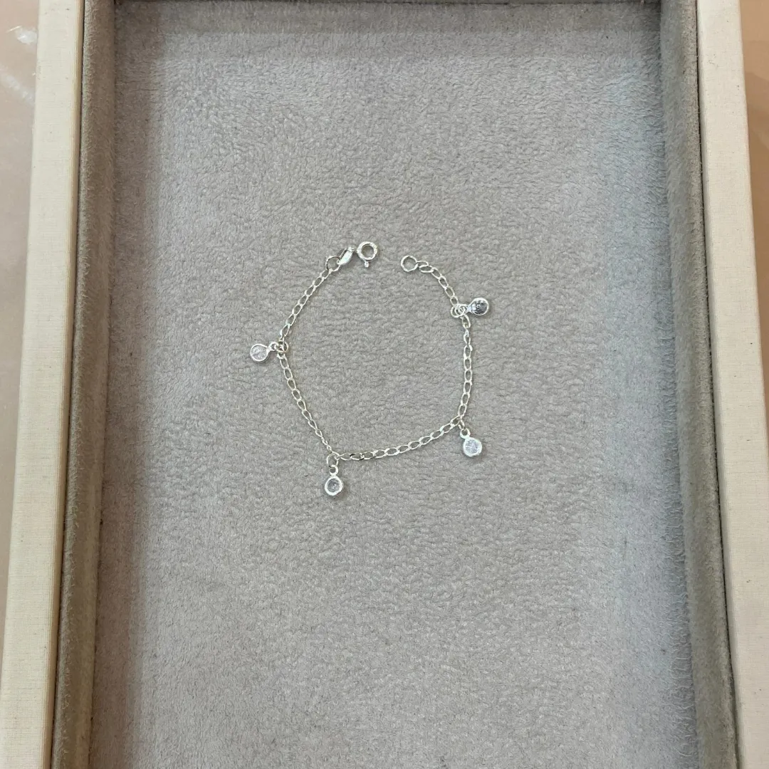 PULSEIRA PRATA INFANTIL ZIRCÔNIAS