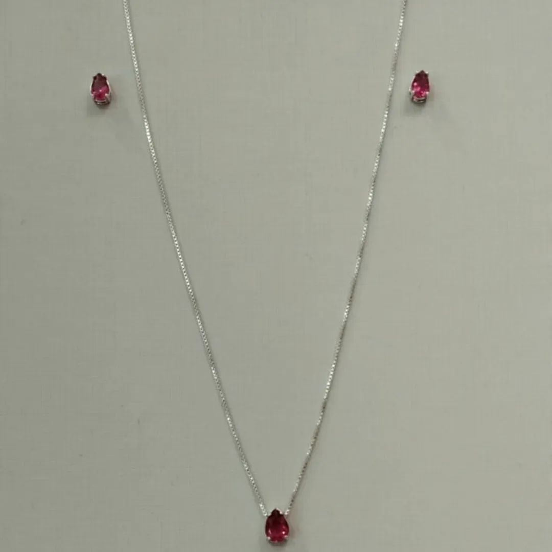 CONJUNTO PRATA GOTA PINK