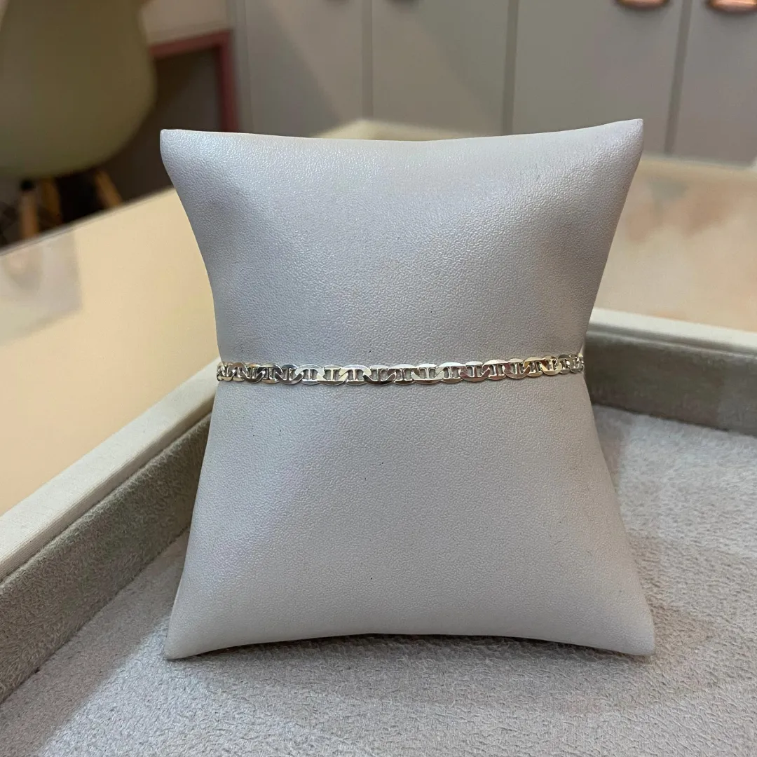 PULSEIRA PRATA PIASTRINE MASCULINA