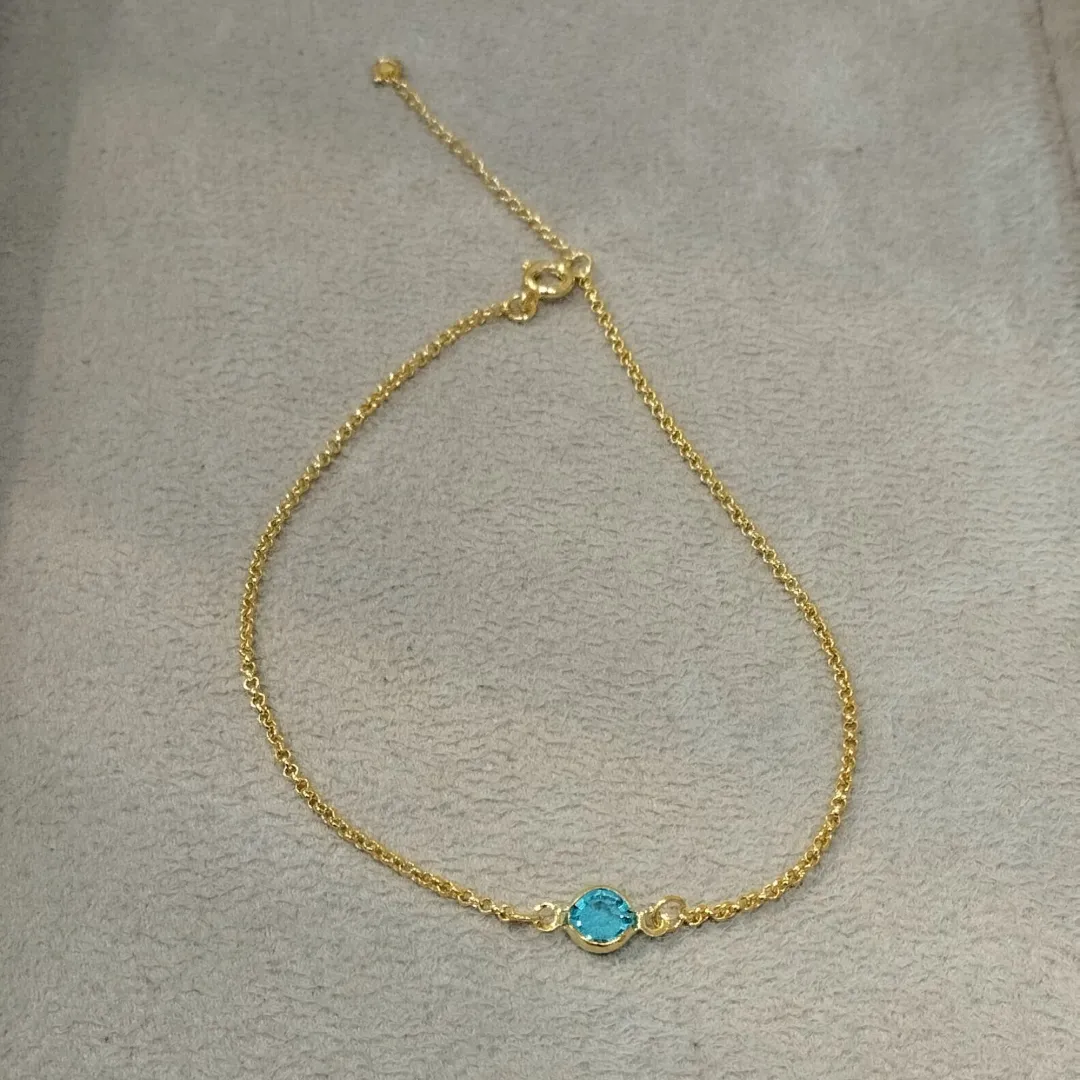 TORNOZELEIRA ZIRCONIA TURQUESA