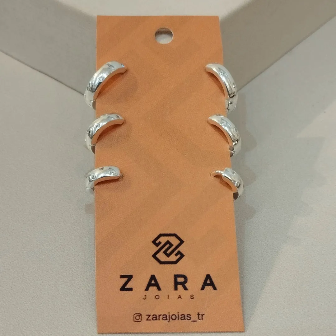 TRIO PRATA ARGOLAS ZIRCÔNIAS