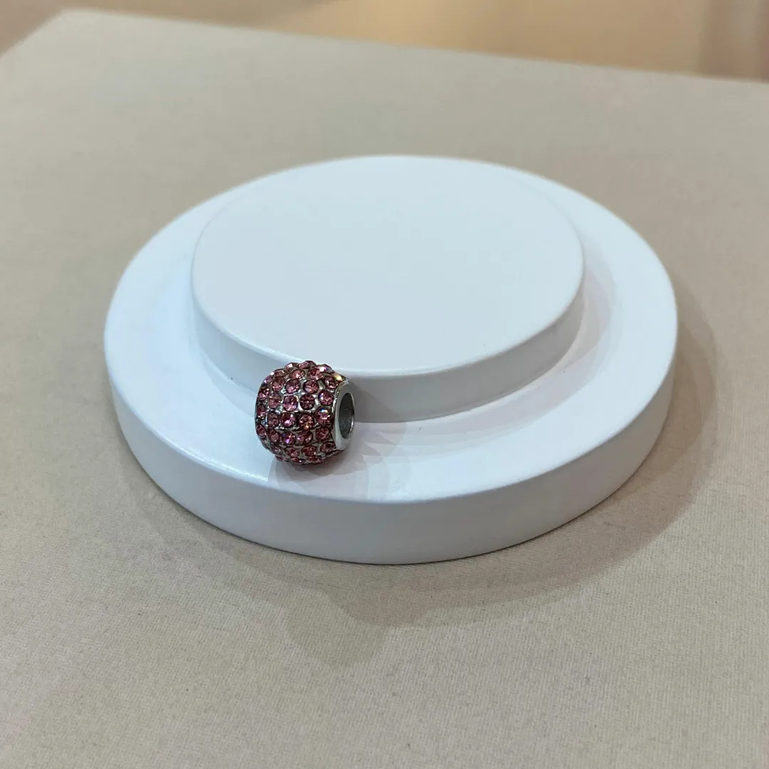 BERLOQUE AÇO SEPARADOR CRAVEJADO ROSA