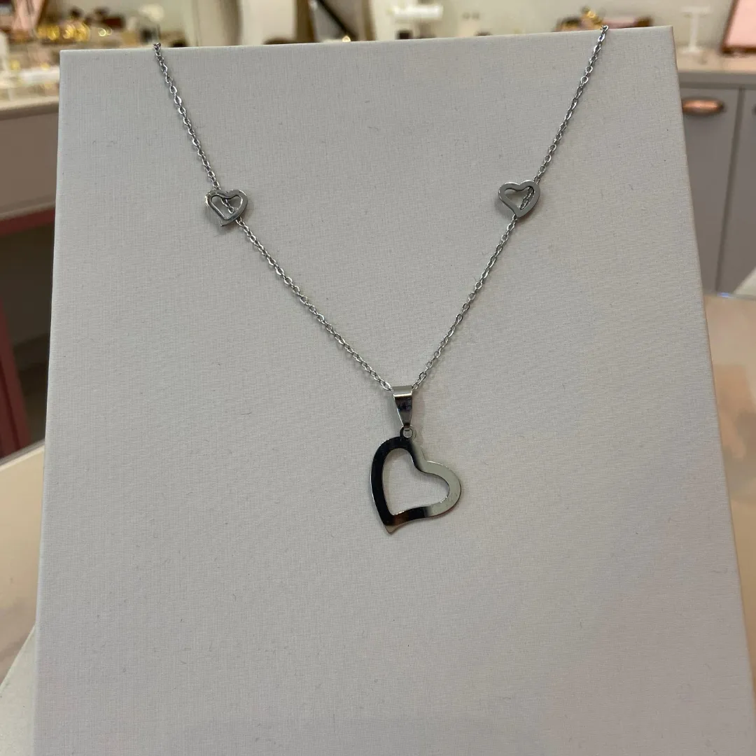 CONJUNTO AÇO CORAÇÃO LISO 45CM