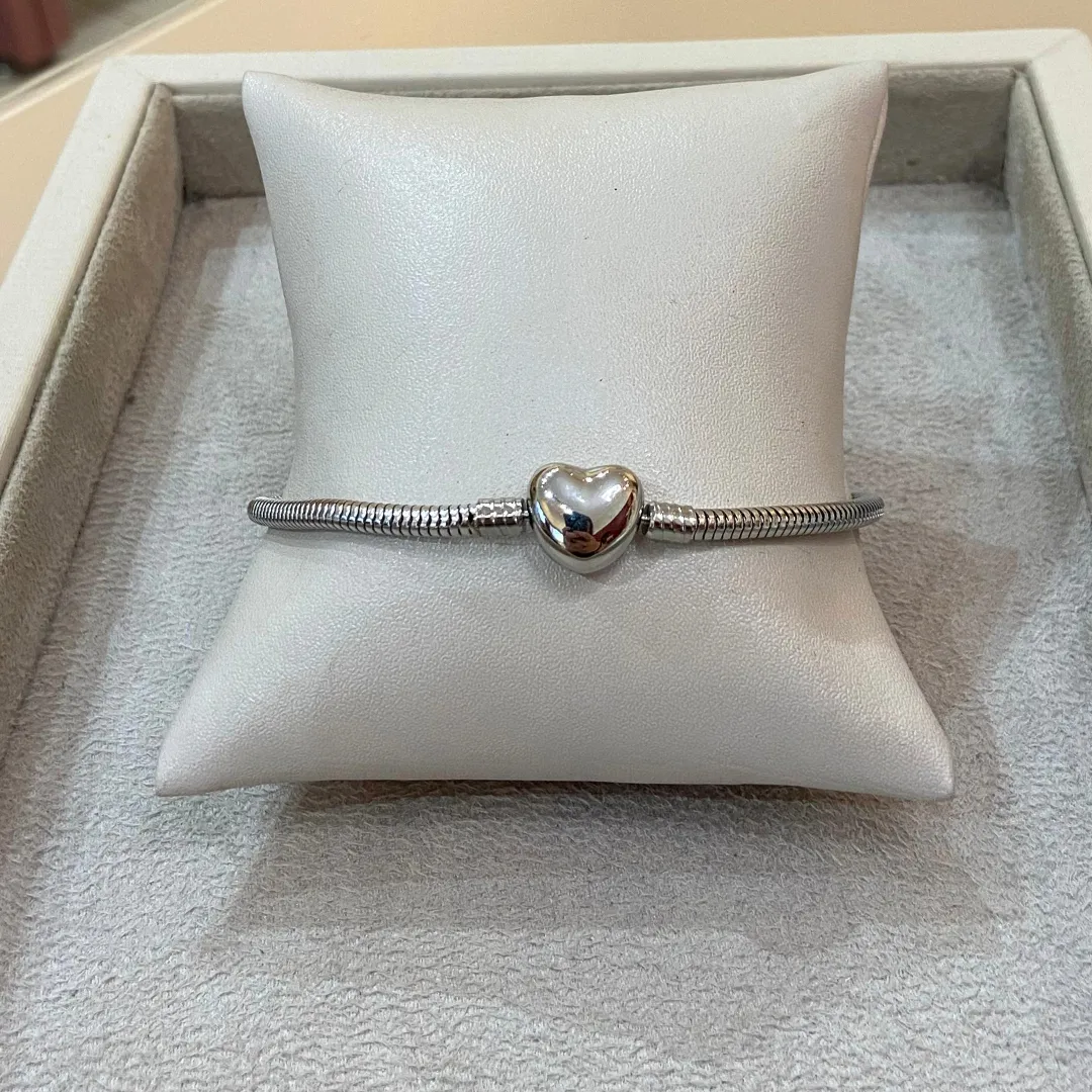 PULSEIRA AÇO PANDORA 21CM FECHO CORAÇÃO