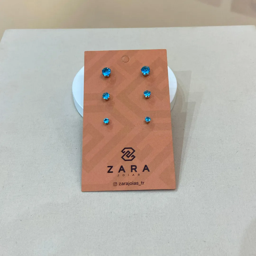 TRIO AÇO ZIRCÔNIA AZUL