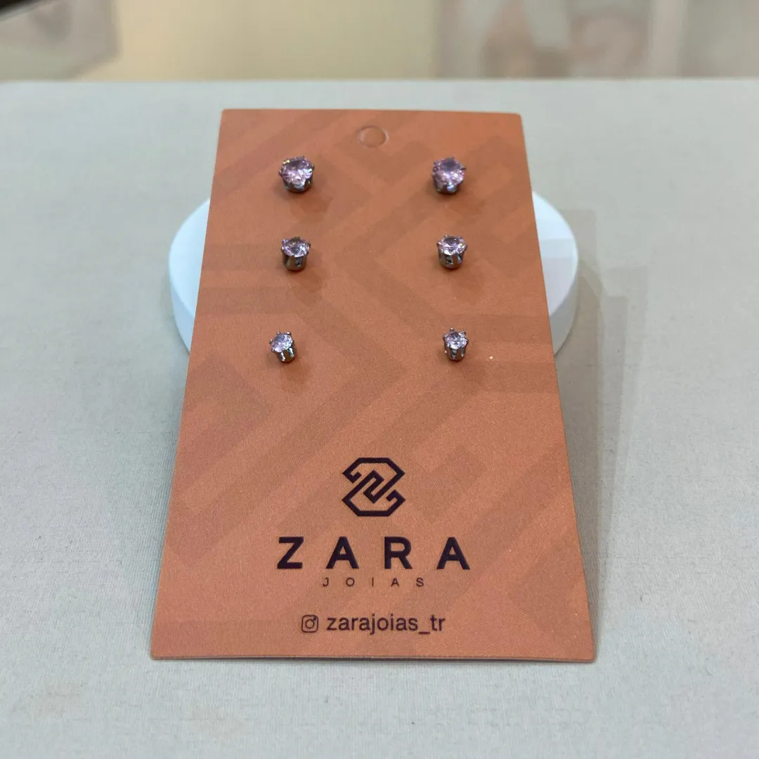 TRIO AÇO ZIRCÔNIA ROSA