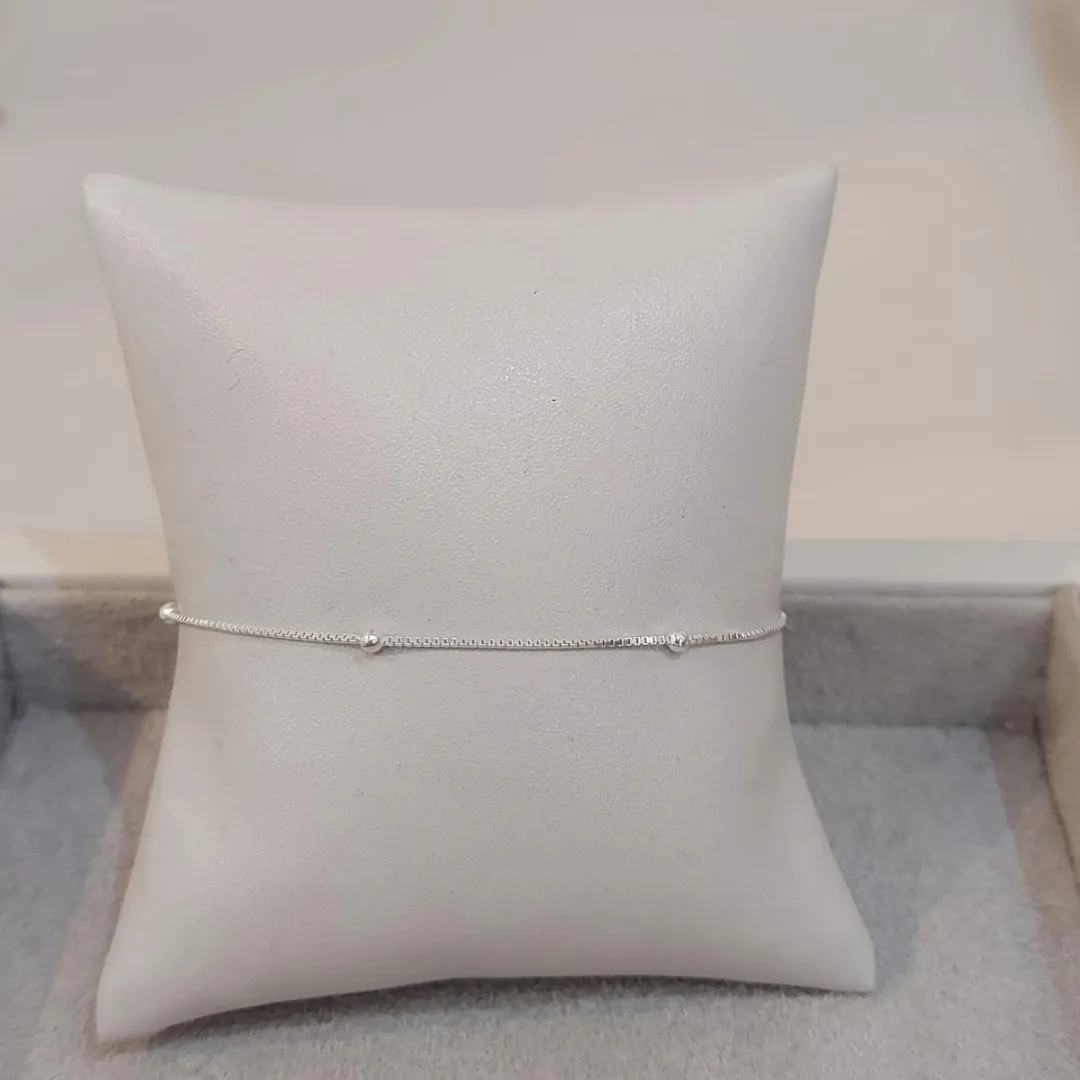 PULSEIRA PRATA VENEZIANA COM BOLINHAS