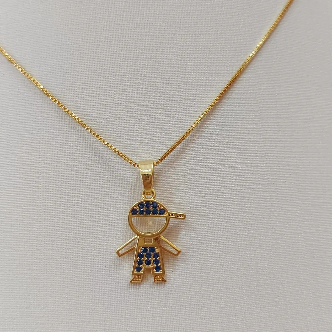 PINGENTE MENINO BONÉ AZUL