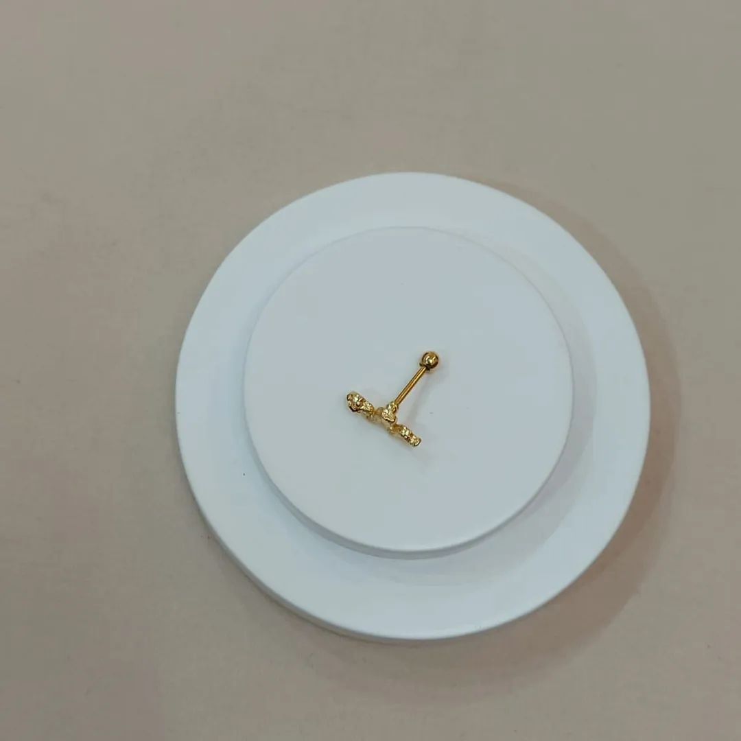 PIERCING HASTE 8MM COBRINHA DOURADO