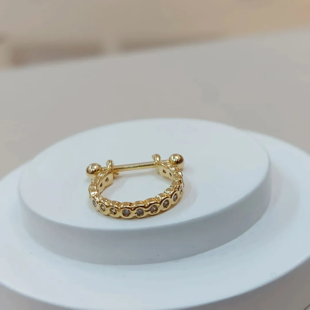 PIERCING CONCH BOLINHAS ZIRCONIAS DOURADO
