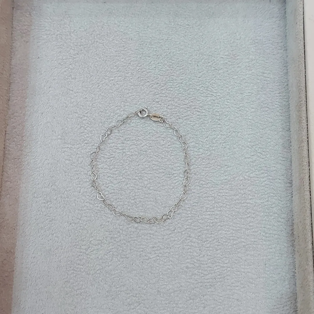 PULSEIRA PRATA INFANTIL ELOS CORAÇÕES