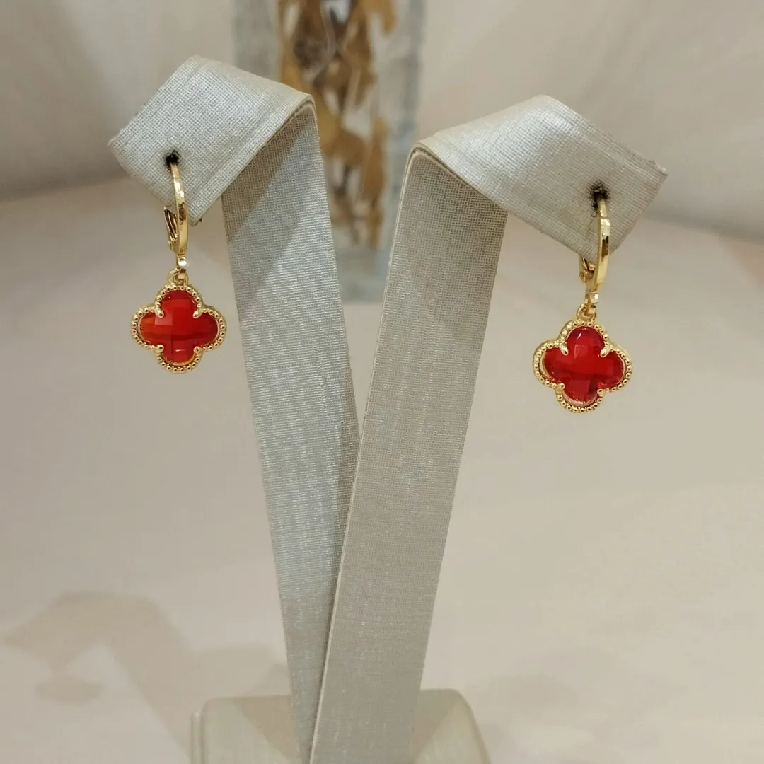ARGOLA TREVO VAN CLEEF VERMELHO