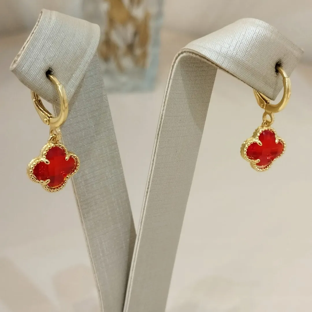 ARGOLA TREVO VAN CLEEF VERMELHO