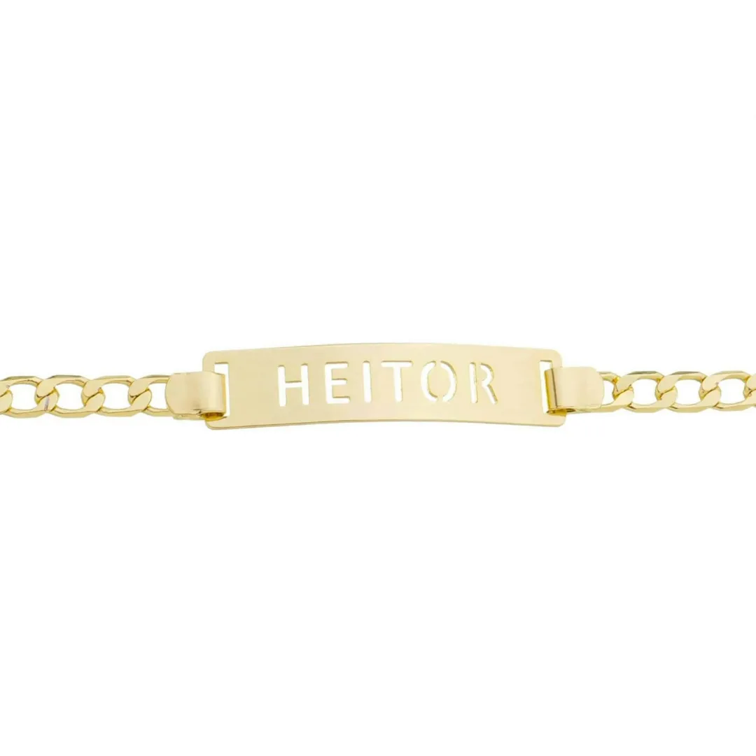 PULSEIRA INFANTIL GRUMET COM PLAQUINHA VAZADA (11CM)