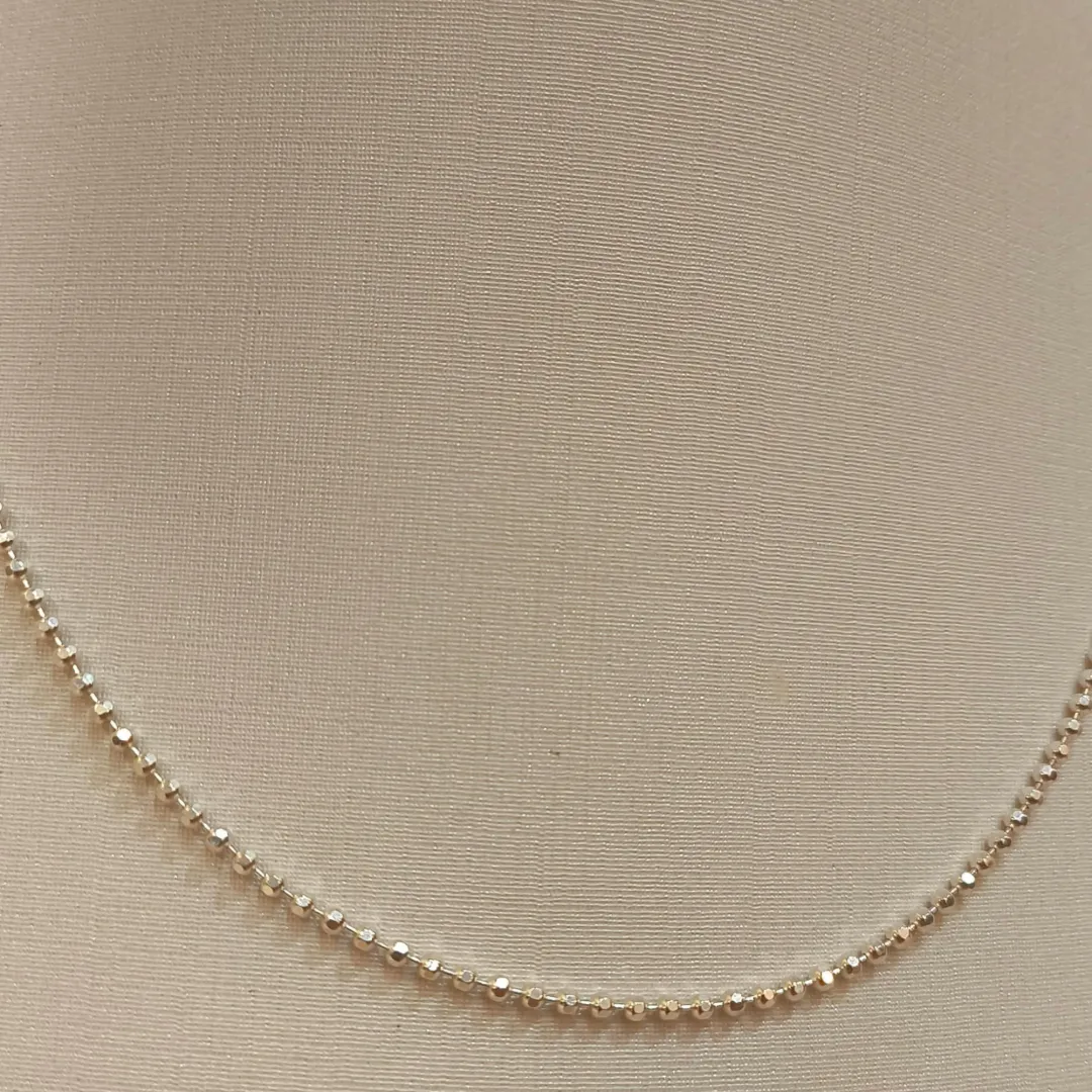 CORRENTE PRATA VENEZIANA E BOLINHAS 45CM