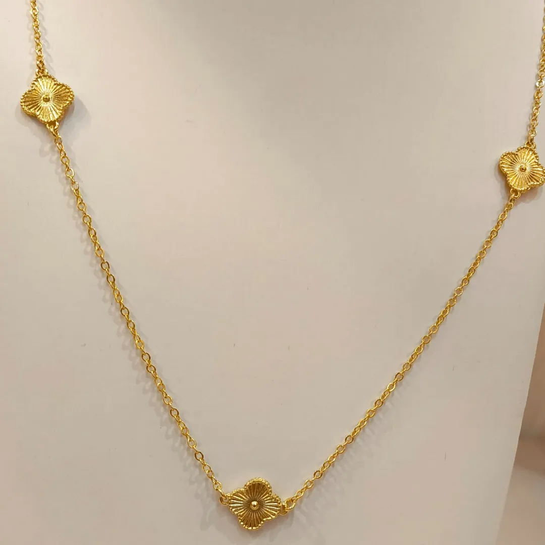 COLAR VAN CLEEF 5 TREVOS DOURADOS 80CM
