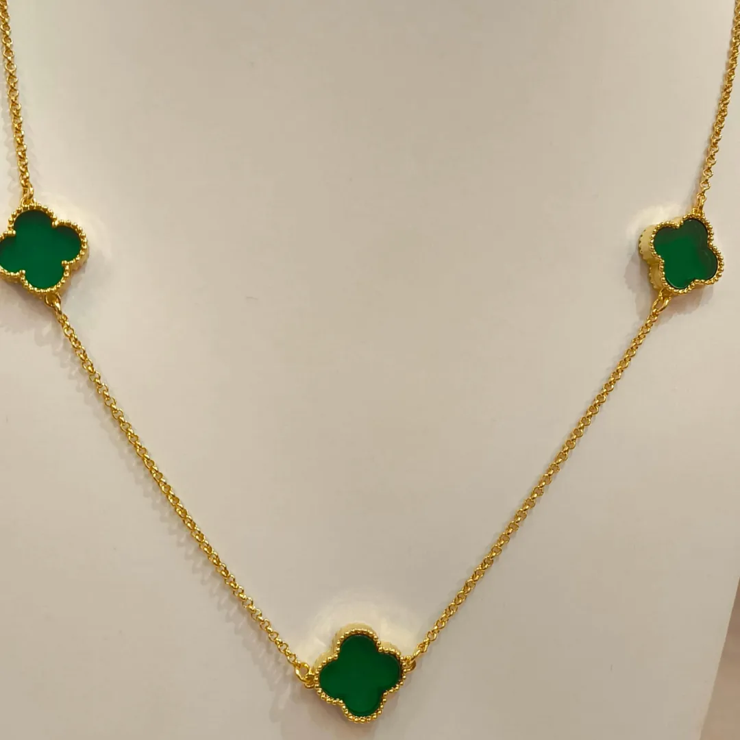 COLAR VAN CLEEF 3 TREVOS VERDES 80CM