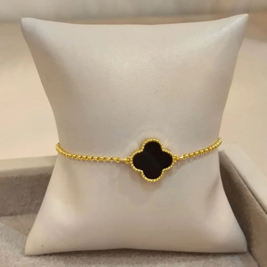 PULSEIRA VAN CLEEF TREVO PRETO ELO PORTUGUÊS