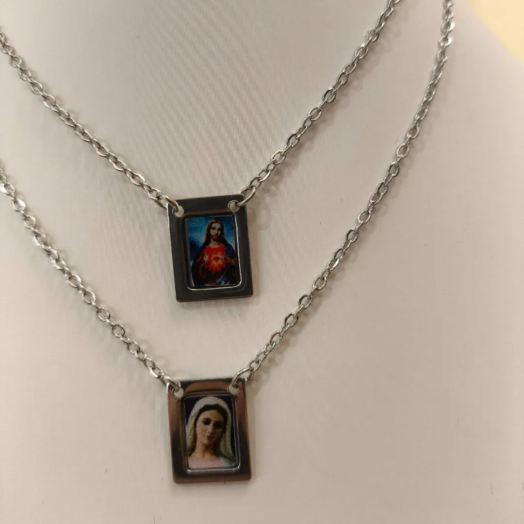 ESCAPULÁRIO AÇO NOSSA SENHORA RAINHA DA PAZ