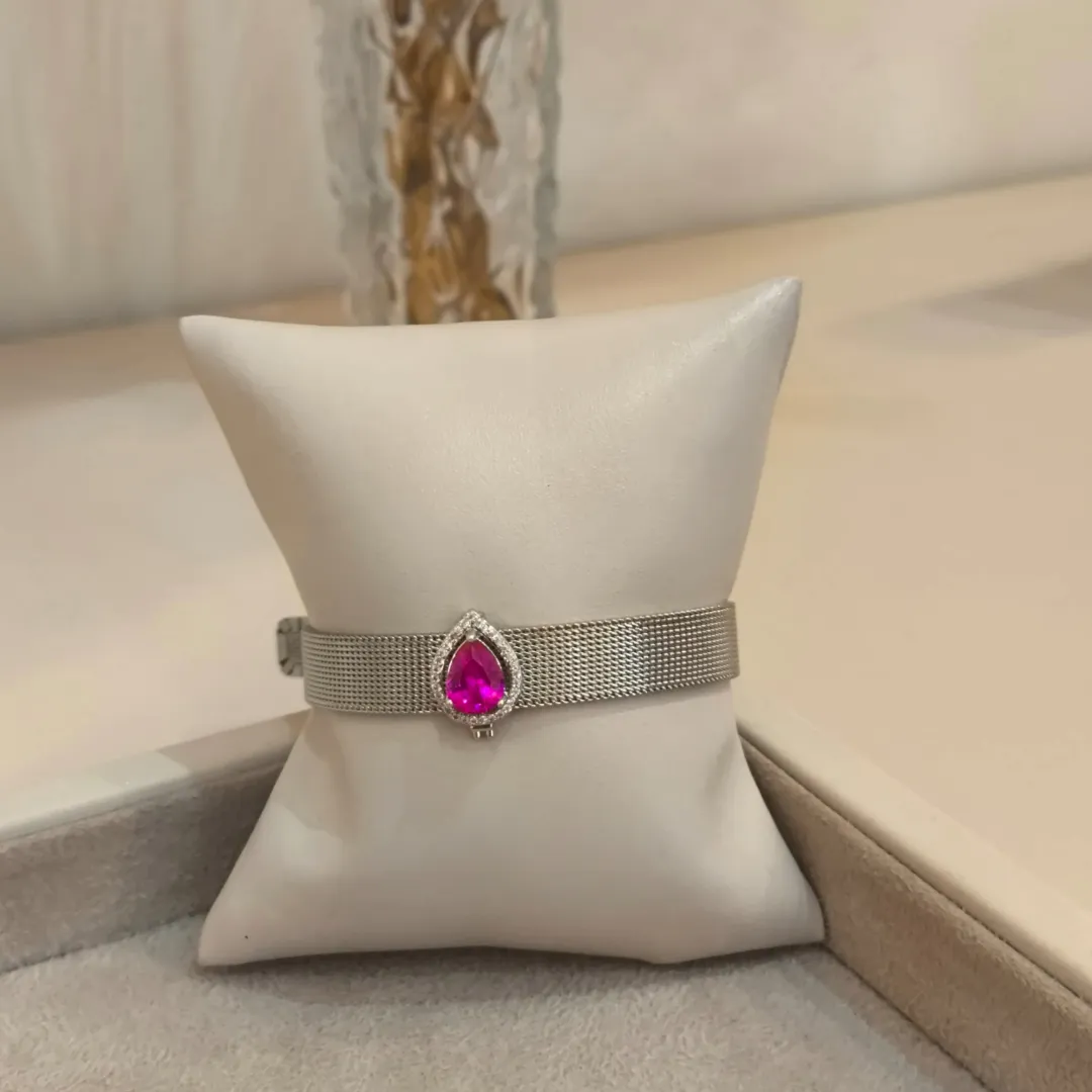 PINGENTE GOTA PINK CRAVEJADA PARA PULSEIRA