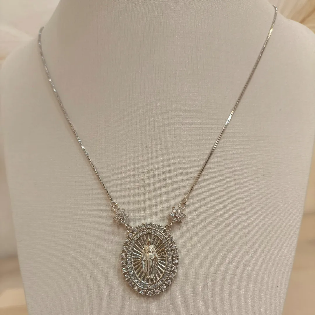 COLAR MEDALHA NOSSA SENHORA DAS GRAÇAS
