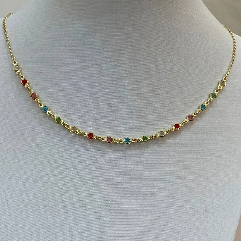 CHOKER INFANTIL ZIRCONIAS COLORIDAS
