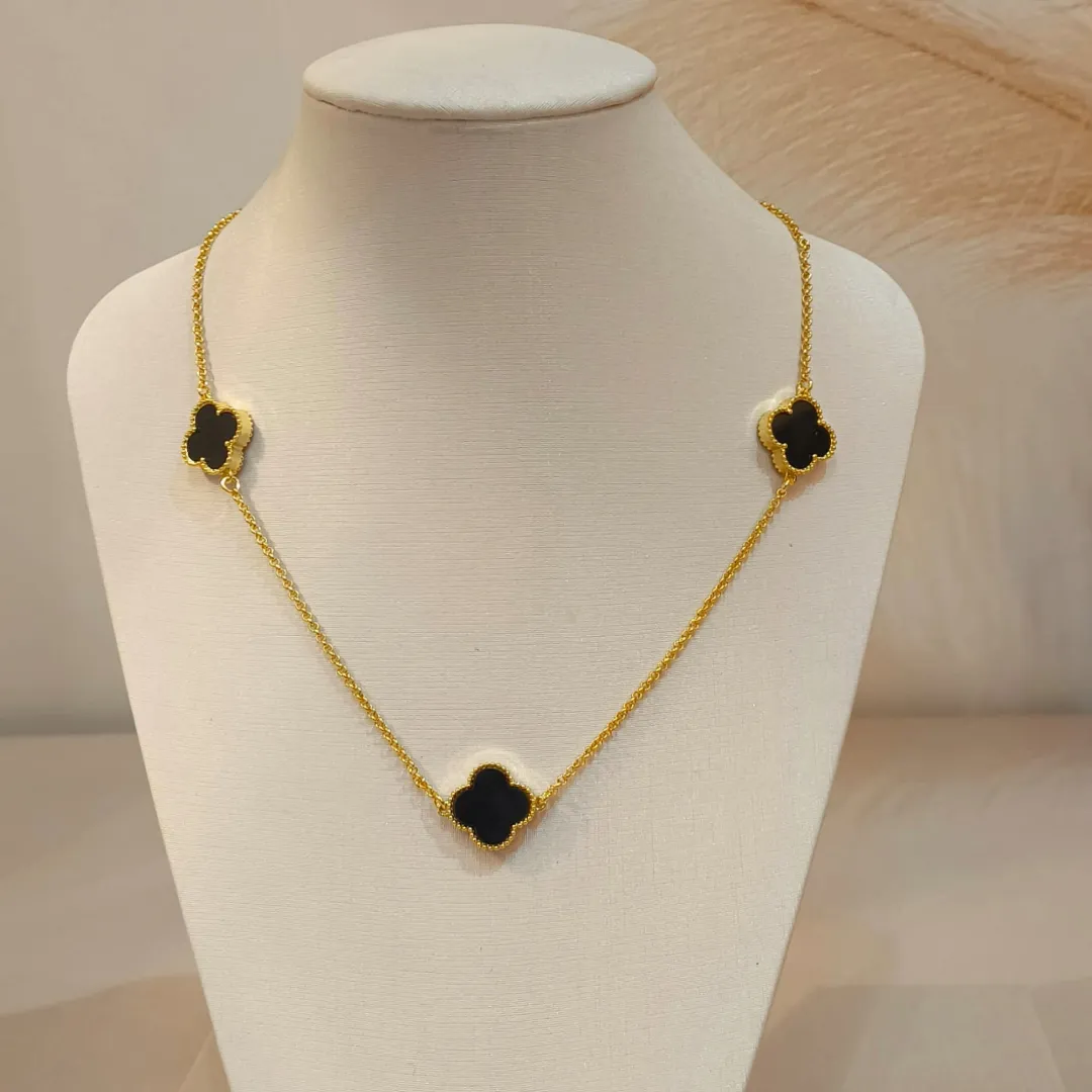 CHOKER VAN CLEEF 3 TREVOS PRETOS