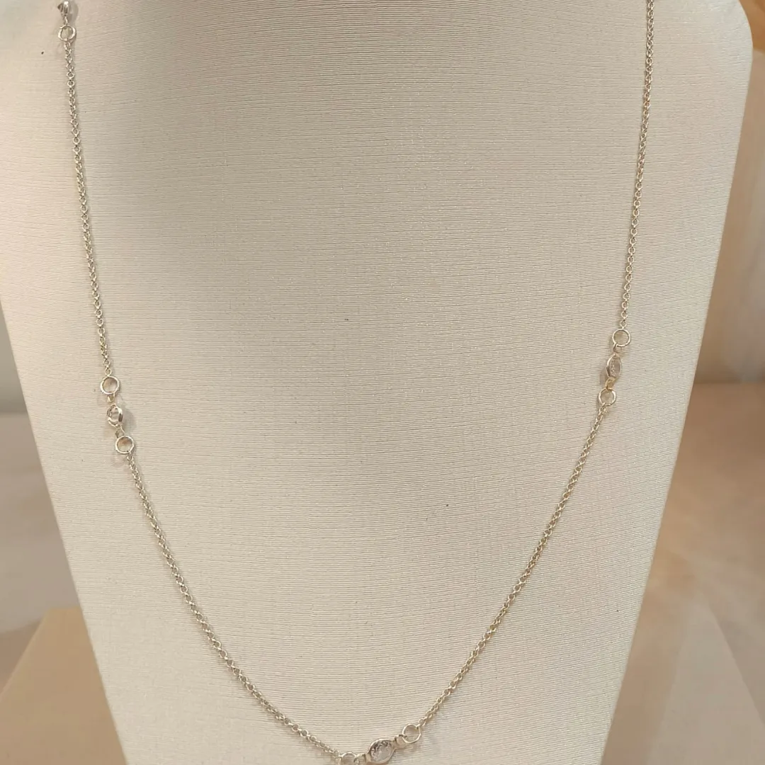 COLAR PRATA COM ZIRCONIAS 50CM